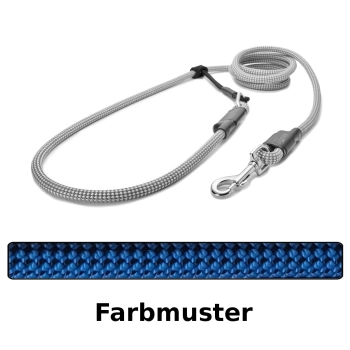 EASYLONG Hundeleine - M - 3m - dunkelblau mit schwarzen Punkten
